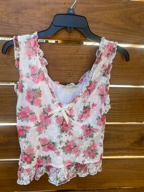 Floral Lace cami tank cottage chic